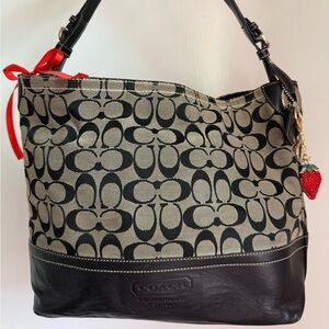 Vintage Coach Gray & Black Tote